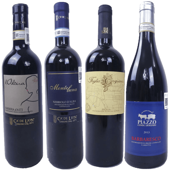 Vinos Tintos de Italia Set de 4