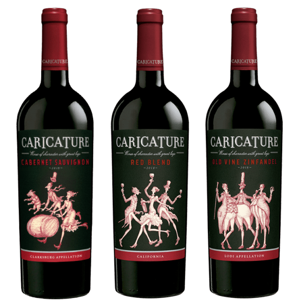 Caricature Winepack Set de 3